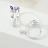 MISEFF S925 Silver Earring Exquisite Elegant Purple Butterfly Earring Original Fashion Jewelry Birthday Gift For Women