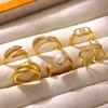Geometric Knot Gold Color Rings For Women Wedding CZ Leaf Ring Punk Star Personalization Open Anillos Birthday Jewelry Her Gift