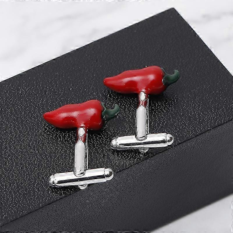 Korean Style Men's Shirt Cufflinks with Creative Red Chili Pepper and Small Red Chili Pepper Styles (P1028) Szrhkj181