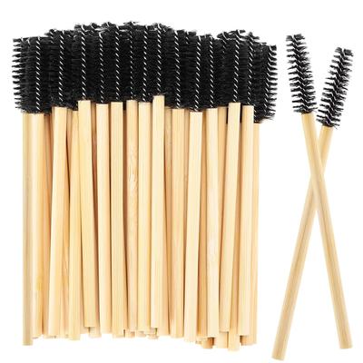 11/111Pcs Bamboo Handle Eyelash Brush Mascara Wands For Lashes Extension Applicator Eyebrow Spoolie Brushes Makeup Accessories
