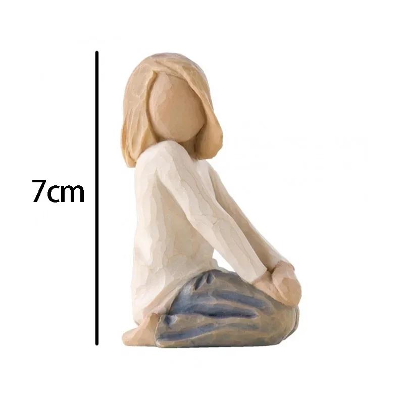 Nordic Style Figure Nativity Scene Wood Sculptures Family Ornament Family Resin Figurine Crafts Wedding Gift for Home Decoration