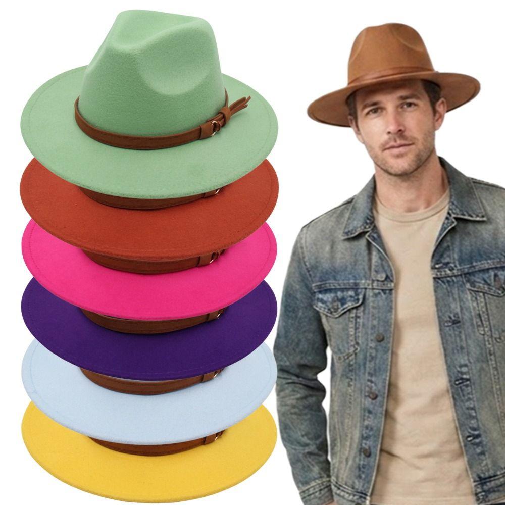 Tibetan Style Western Cowboy Hat Artificial Suede Roll Brim Cowgirl Cap Felt Cap Outdoor Riding