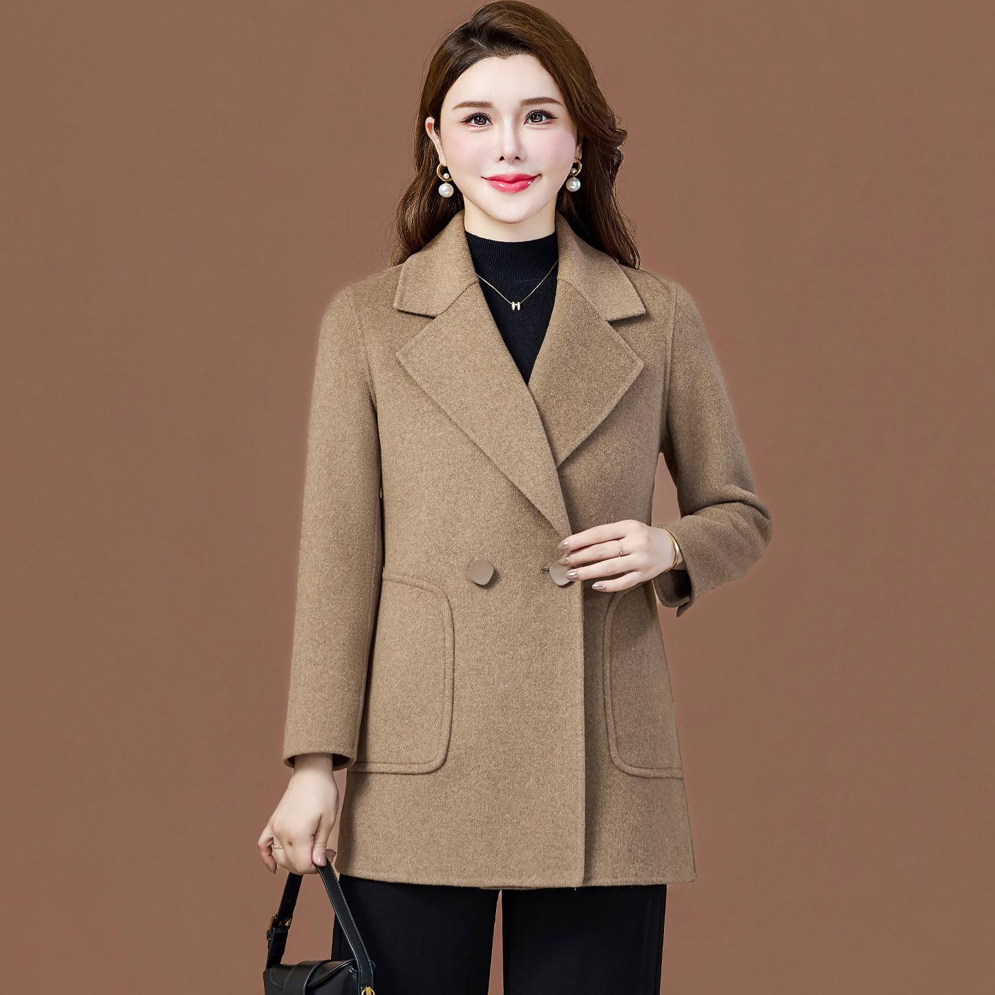 

Женское приталенное двустороннее кашемировое пальто - Коллекция высокого класса Зима 2025 для женщин среднего возраста XL (95-110 lbs recommended)