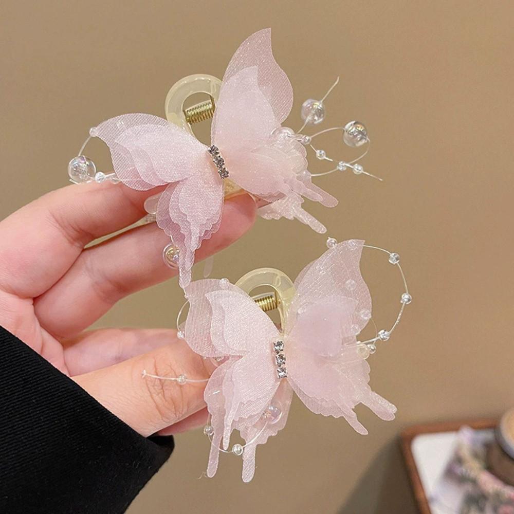 Large Simulated Butterfly Grab Clips Elegant Fashion Lady's Bangs Side Shark Clip Headress