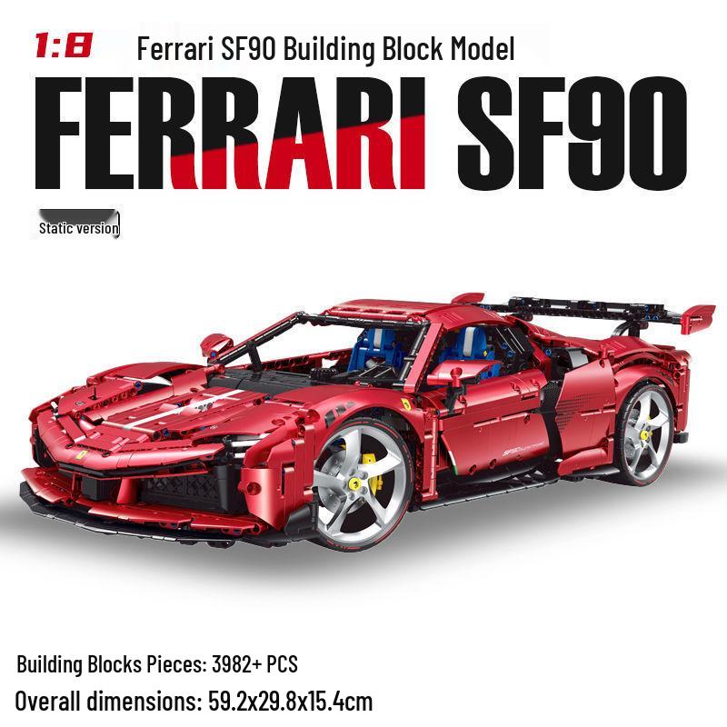 Ferrari SF90 Remote Control Sports Car Model - High Difficulty Building Blocks, Lego Compatible
