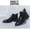 Men's Autumn/Winter 2025 Pointed Toe High-Top Leather Boots – Business Chelsea Slip-On Martins