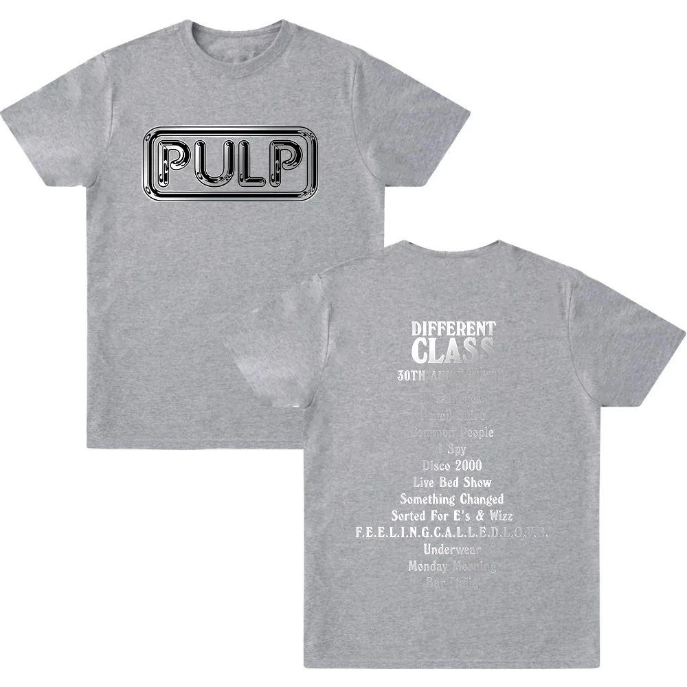 Y2K Tees Pulp Band DC30 Silver Logo TShirt Casual Cotton Tee Shirt Crew Neck Short Sleeve T Shirts Gift Tops Clothing Unisex