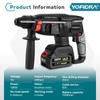 Yofidra 26MM Brushless Electric Hammer Electric Pick Impact Drill Multi-function Cordless Rotary Tool Fit For Makita 18V Battery Pin