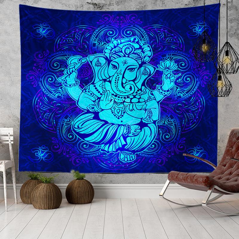 Home Decor Indian Ethnic Tapestry Hanging Elephant Digital Printing Tapestry Living Room Background Cloth Beach Towel