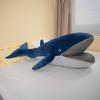 Large open mouth whale throw pillow plush toy doll big blue whale doll girl bed sleeping soothing doll