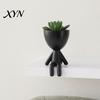 Indoor Plant Pot Ornament 3D Printed Sitting Human Figure Succulents Planter, 2-in-1 Desktop & Decor Ornament, Matte Finish Office Desk Planter