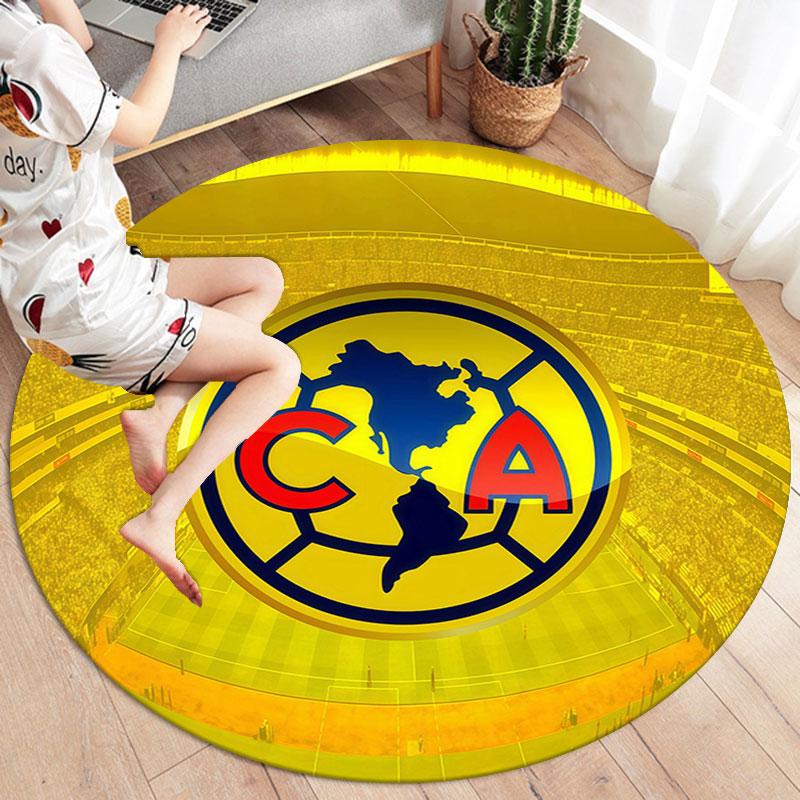 Club America Round Area Rug,Carpet Rug for Living Room Bedroom Sofa Playroom Decor,Non-slip Floor Mat