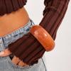 Translucent Acrylic Wide Bangle Bracelet - Glossy Resin Fashion for Women