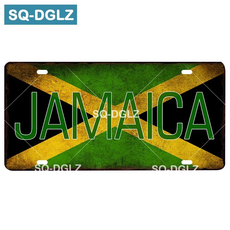 Custom National Flag License Plate Bar Wall Decoration Tin Sign Country Metal Sign Home Decor Painting Plaques Poster