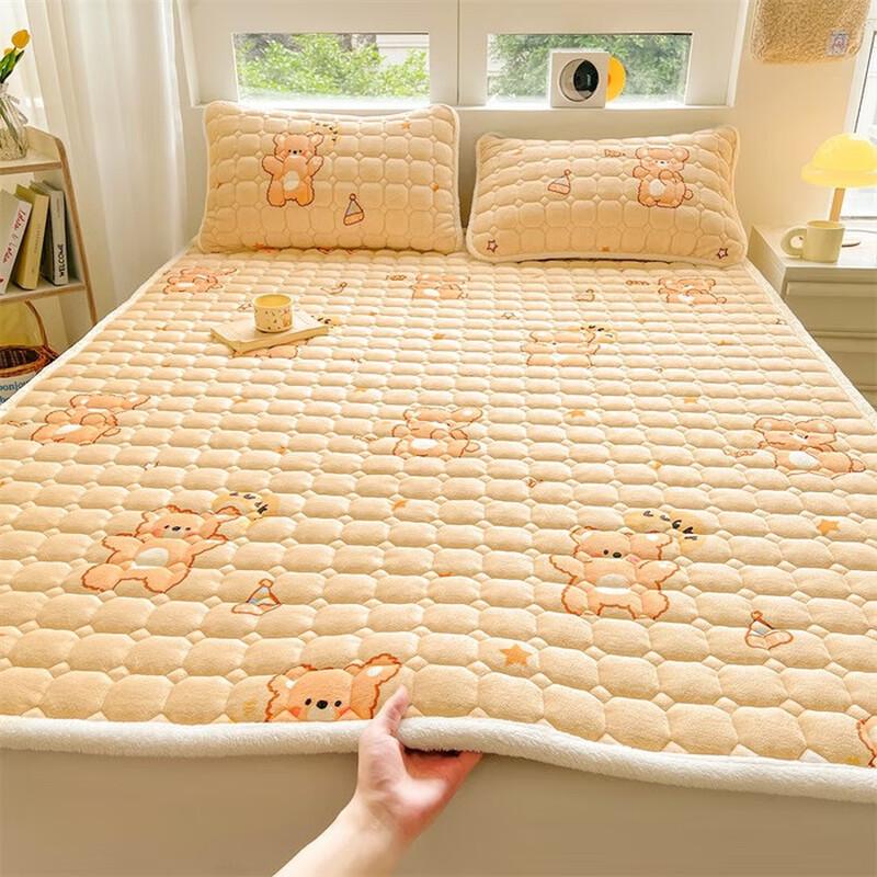 JINGRUIXIANG Winter Milk Velvet Padded Mattress Topper
