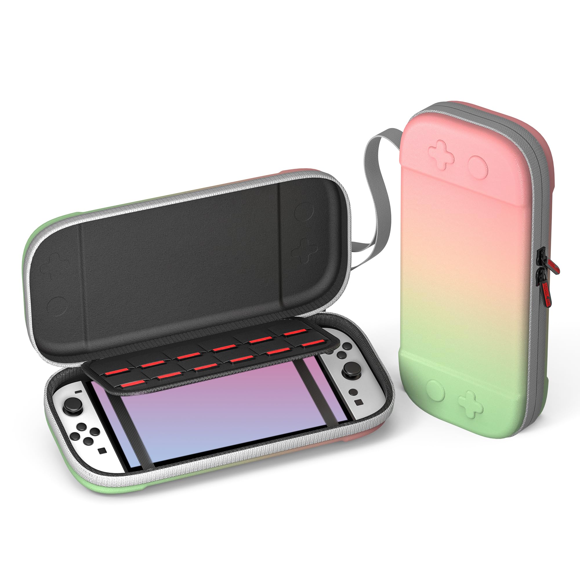 

Чехол для Switch 2 Сумка для хранения Тонкий жесткий чехол Амортизация Водоотталкивающая поверхность Вмещает 12 игровых карт Протестировано на падение Чехол для переноски Портативный Switch 2025