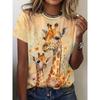 Summer Round Neck 3D Funny Cartoon Animal Print Top Fashionable Casual Short Sleeved Women's T-shirts