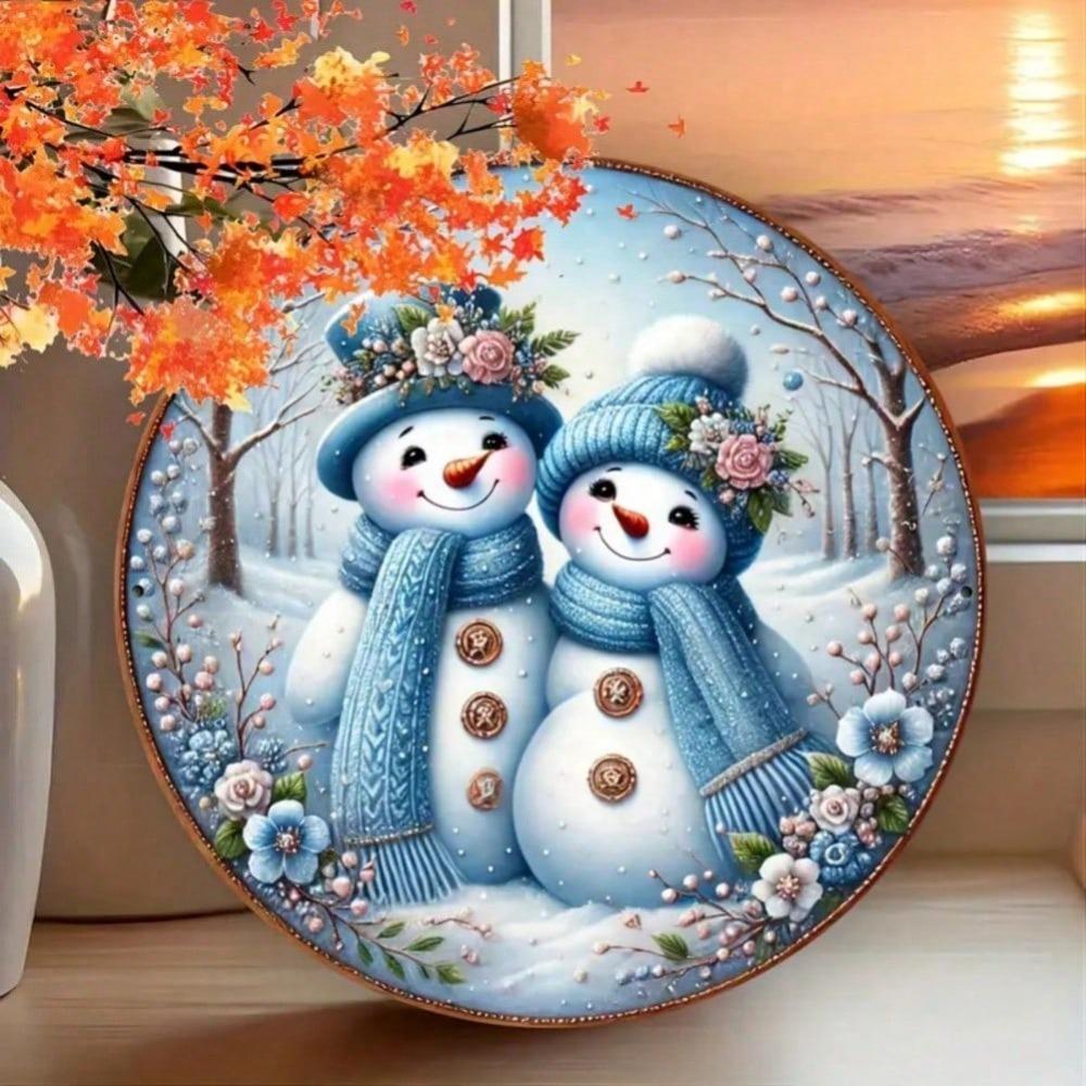 Snowman Metal Wall Art Aluminum Home Decor for Indoor Hanging Halloween Christmas Gift