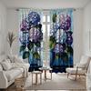 2pcs HD Decorative Curtain Blue Purple Hydrangea Blue Tie Digital Printed Curtain Home Decor Style Decorate Living Room Bedro