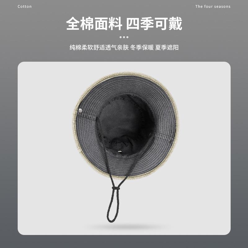 Four seasons bucket hat men's pure cotton washed old sunscreen hat versatile outdoor women's sun hat