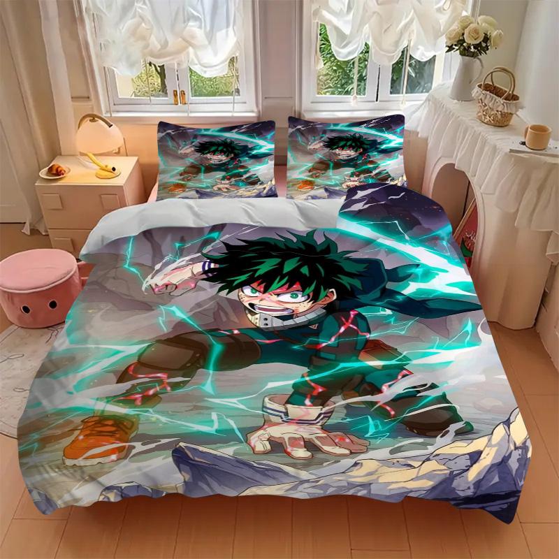 Powerful Anime Hero Print 3Pcs Bedding Setduvet Cover With 2 Bedropillowcase Home Birthday Gift