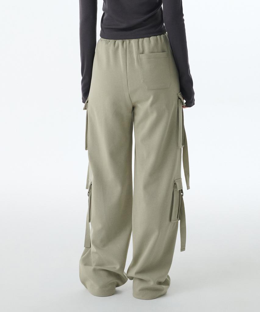 MUSINSA STANDARD WOMAN Women'S Double Knit Sweat Multi Cargo Pants [Pistachio]