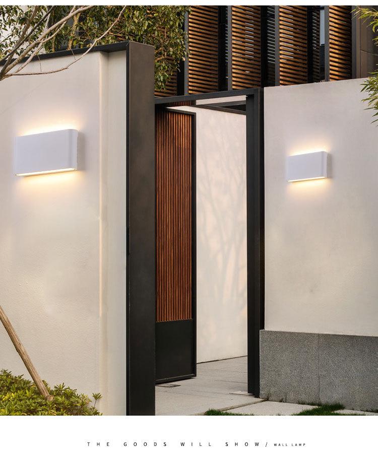 Modern Outdoor Waterproof LED Wall Light - Minimalist Ultra-thin Double-Head Design for Courtyard, Corridor, Bedroom, or Living Room.