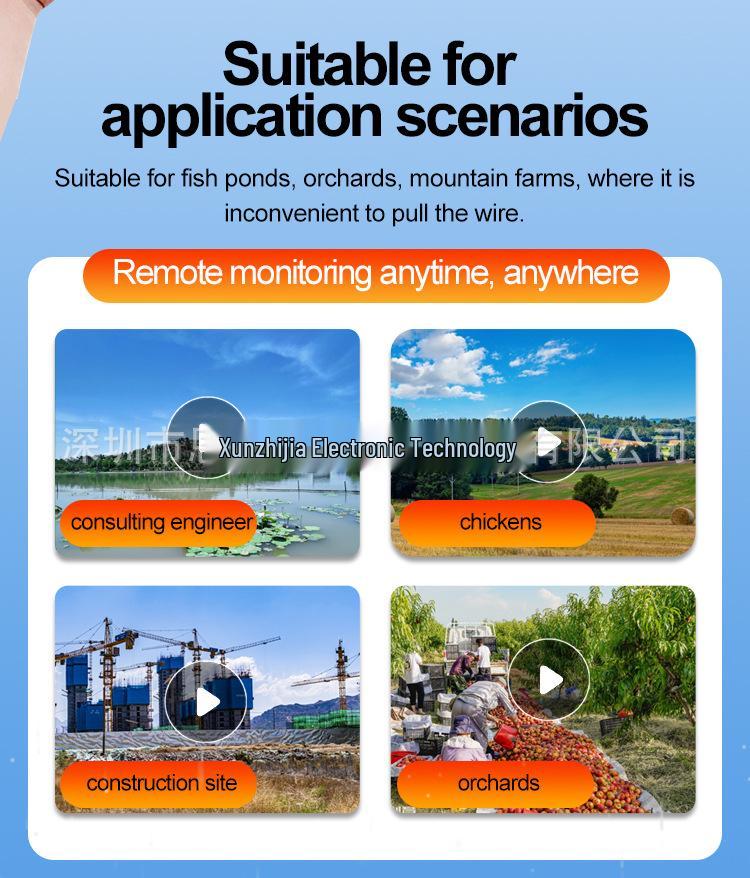 4G Solar Outdoor Camera: Full Color Night Vision, Voice Intercom, Waterproof, 3-Lens