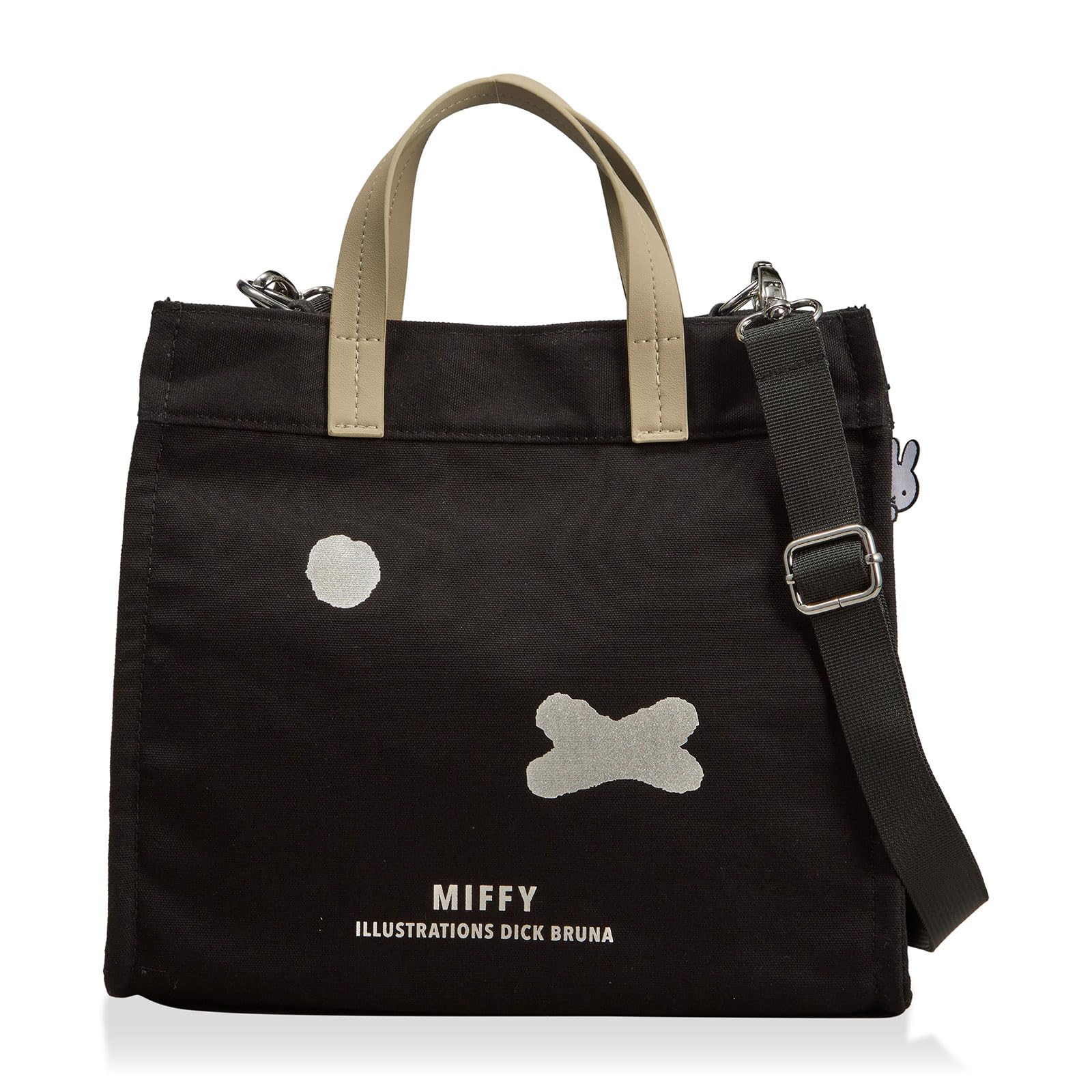 

2WAY Tote Bag Handbag M Size HAP6033 miffy B306 Black Silver Face [Hapitas] Women s