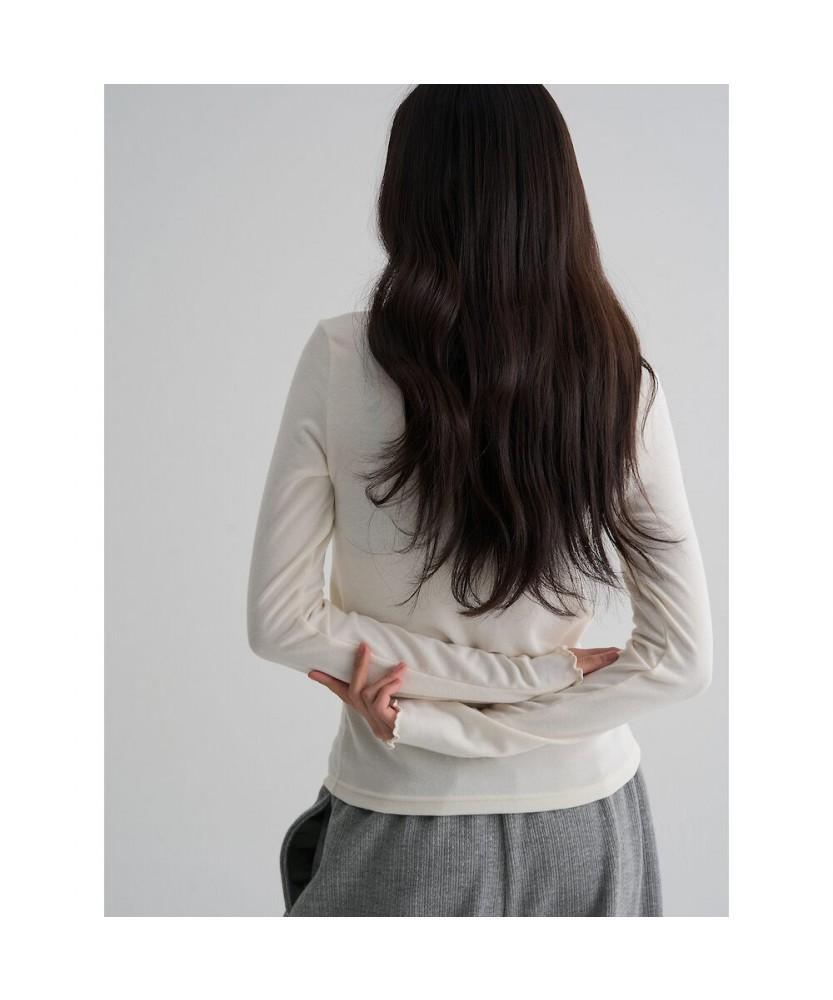 8SECONDS Soft Turtleneck Long Sleeve T-Shirt - Ivory