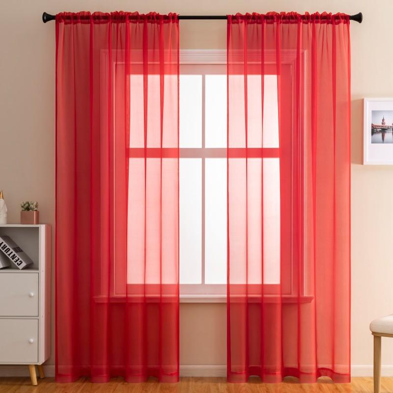 Colorful Semisheer Modern Privacy Romantic Curtains Light Filtering Window Scarf For Living Room Bedroom Study Room Decor