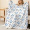 Cozy Soft No-Shed Flannel Blanket, Cute Cartoon Star Clouds Pattern, Skin-Friendly Warm Throw for Napping, Home Decor, Christmas & Halloween