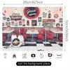 1 Piece Retro Restaurant Oil Themed Background Banner No Electricity Required Indoor and Outdoor Decoration