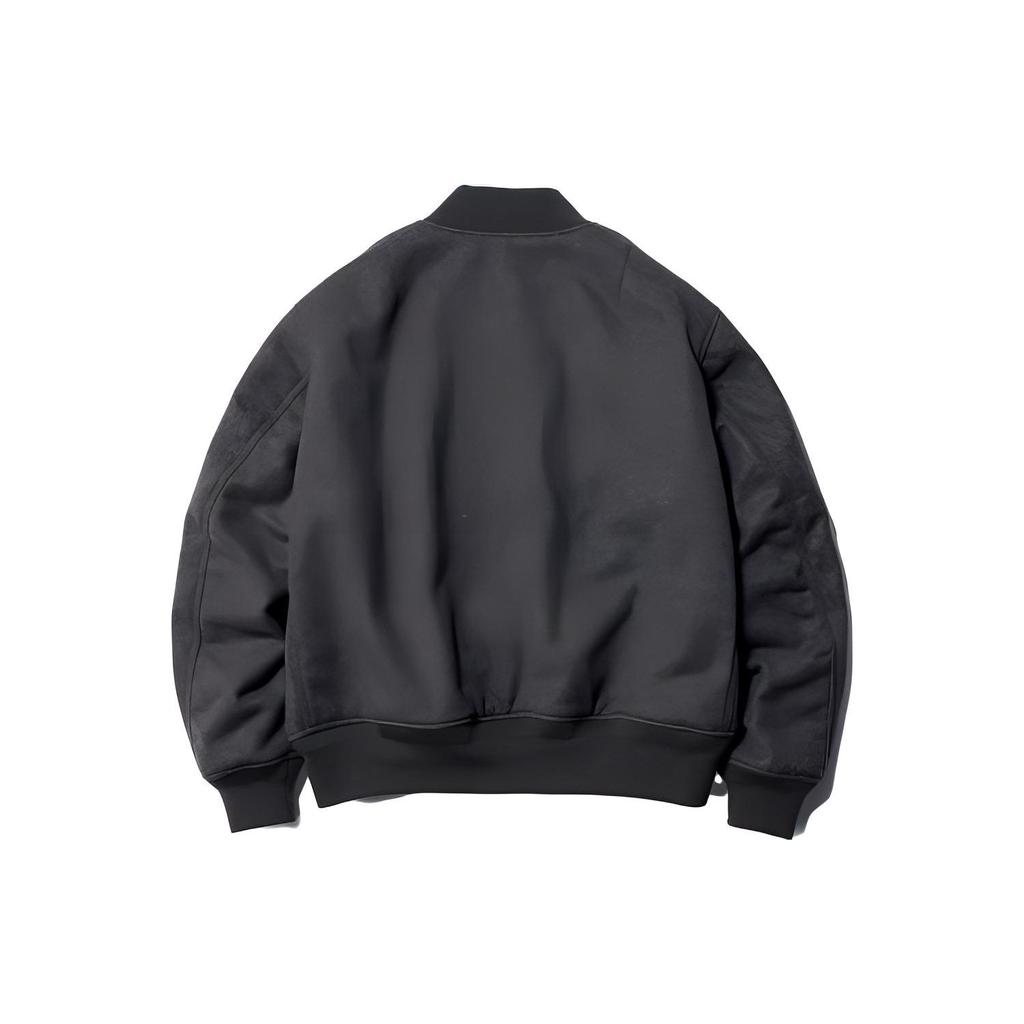 Uniqlo Engineered Garments Collaboration Solid Color Wool Ribbed Sleeve Button Closure Workwear Loose Flight Jacket Unisex Jackets 467597-08