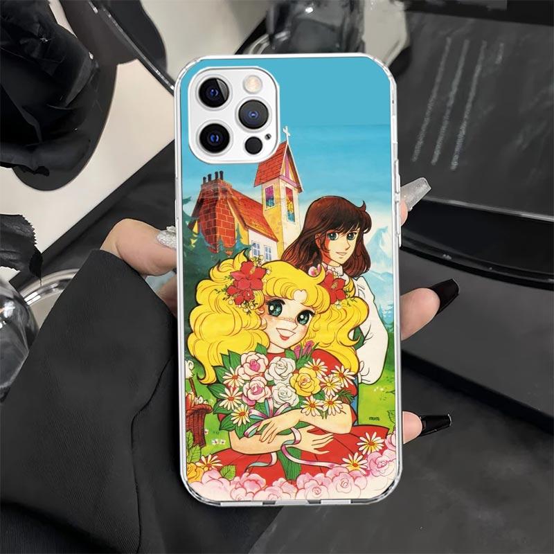 Candy 90s Anime Phone Case for iPhone 11 12 13 Mini 14 15 Plus 16 Pro Max 17 Air 16E 7 8 SE 17ProMax Soft Fundas Cover 11 12 13