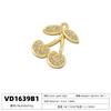ZHUKOU For DIY Bracelet Necklace Brass Golden-plated Metal With CZ Zirconia Pendant Jewellery Handmade Accessories:VD1672-81