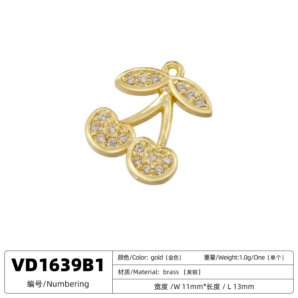ZHUKOU For DIY Bracelet Necklace Brass Golden-plated Metal With CZ Zirconia Pendant Jewellery Handmade Accessories:VD1672-81