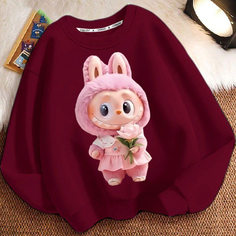 Kinder Mode Kapuzenpullover, Rundhals Langarm Locker geschnittene Jacken für Jungen und Mädchen im Frühling und Herbst