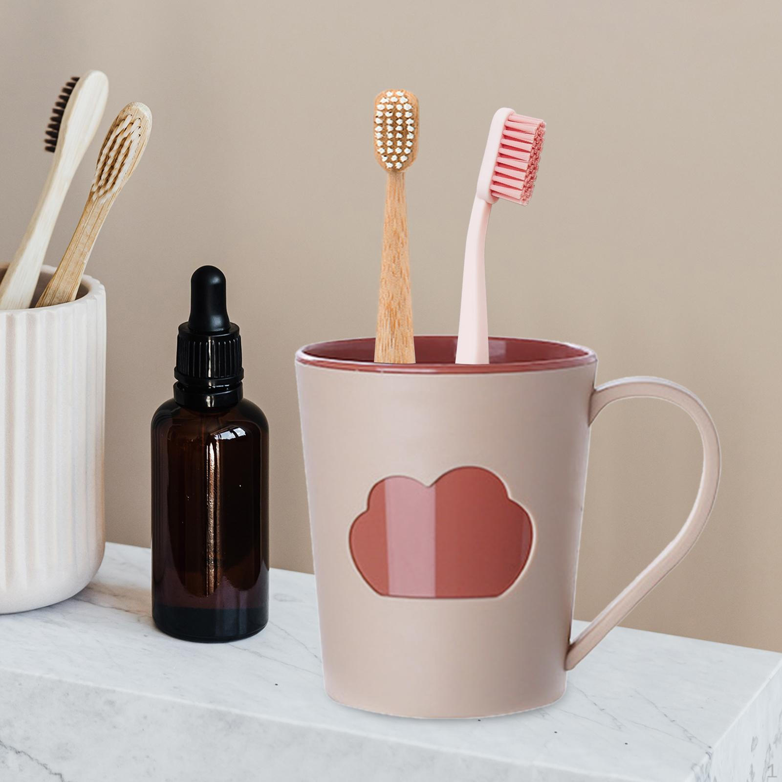 

Bathroom Tumbler Toothbrush Cup Large Capacity Mouthwash Toothpaste for Couples Kids світло-рожевий колір