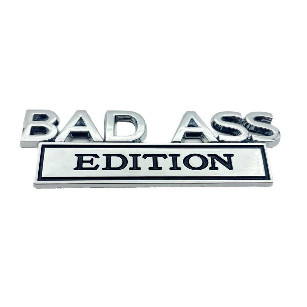 BAD ASS Car Logo Emblem: Metal Edition Rear Body Sticker