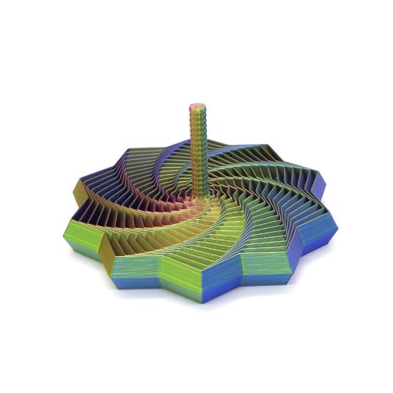 Expandable Sensory Fidget Star 3D Printed Fractal Stress Relief Toy Whirling Spiral Design Fidget Toy with Handle for Anxiety Relief Focus Enhancement