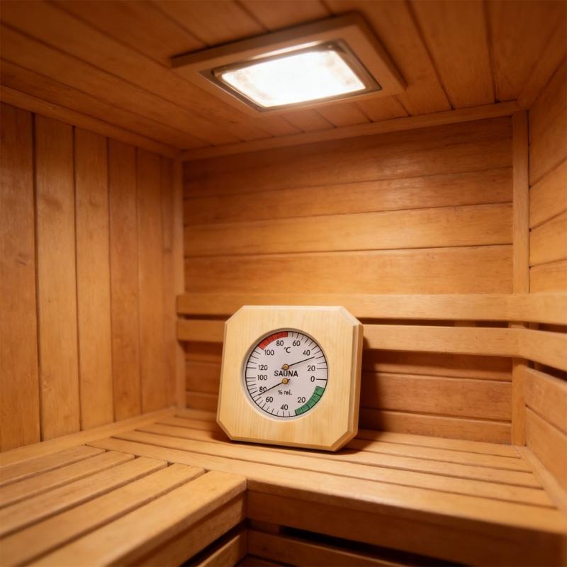 Professional Wooden Hygrometer Thermometers with Clear Readability Wood Humidity Temperature Gauges for Sauna Rooms
