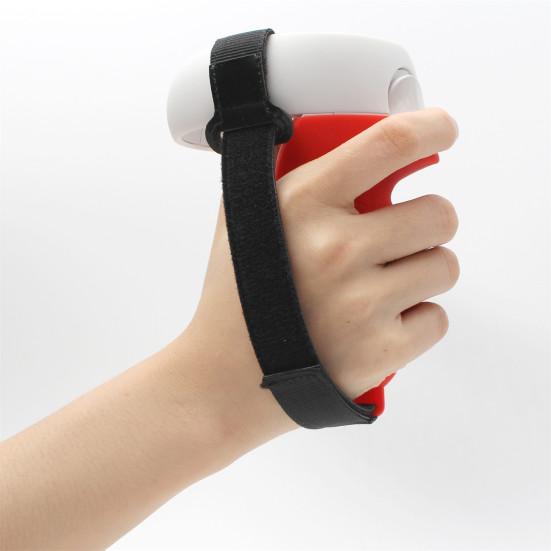 Halvt lukket silikondeksel Justerbar håndleddsstropp for Oculus Quest 2-kontroll