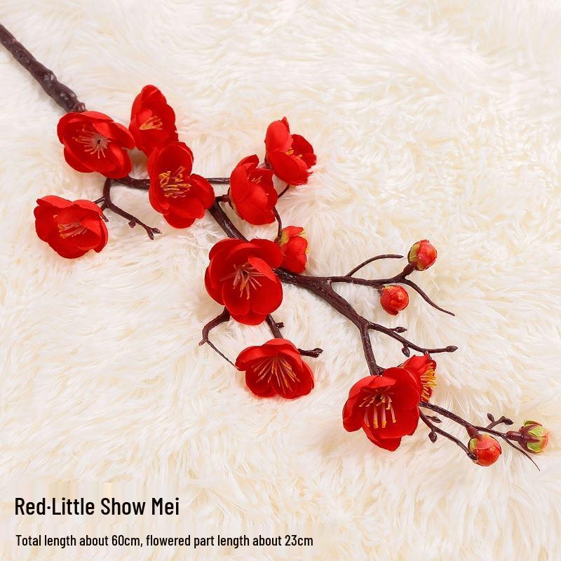 Artificial Plum & Peach Blossom Bonsai: Winter Sweet Flower Decor for Living Room or Study
