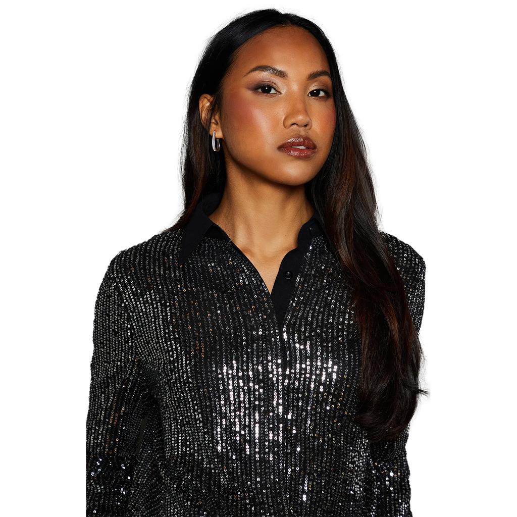 Principles Womens/Ladies Sequins Contrast Collar Shirt