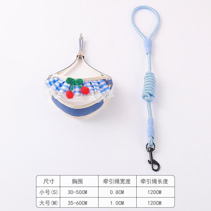 Cute Dog Harness Leash Set for Small Dogs Cats, Breathable Mesh No Pull Vest Harness, Escape Proof Puppy Leash for Teddy Chihuahua