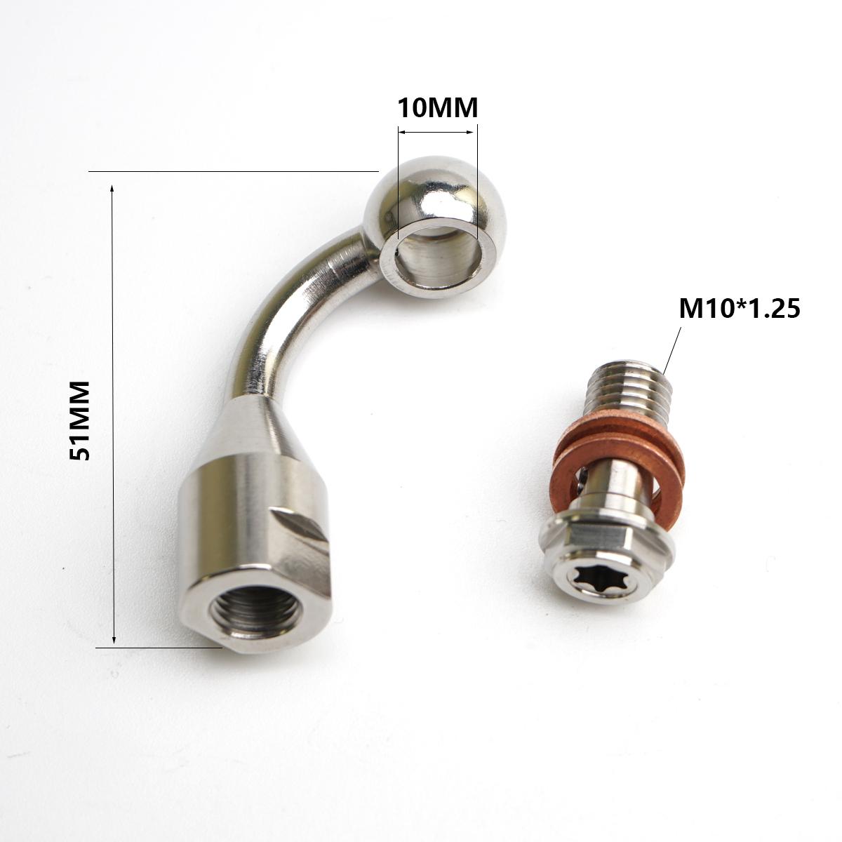

CNC 304 Stainless Steel Motorcycle Brake Fluid Hose Extension Bracket Tubing Universal M10 Brake Hose For RCS Spare Accessories 90 Angle M10x1.25
