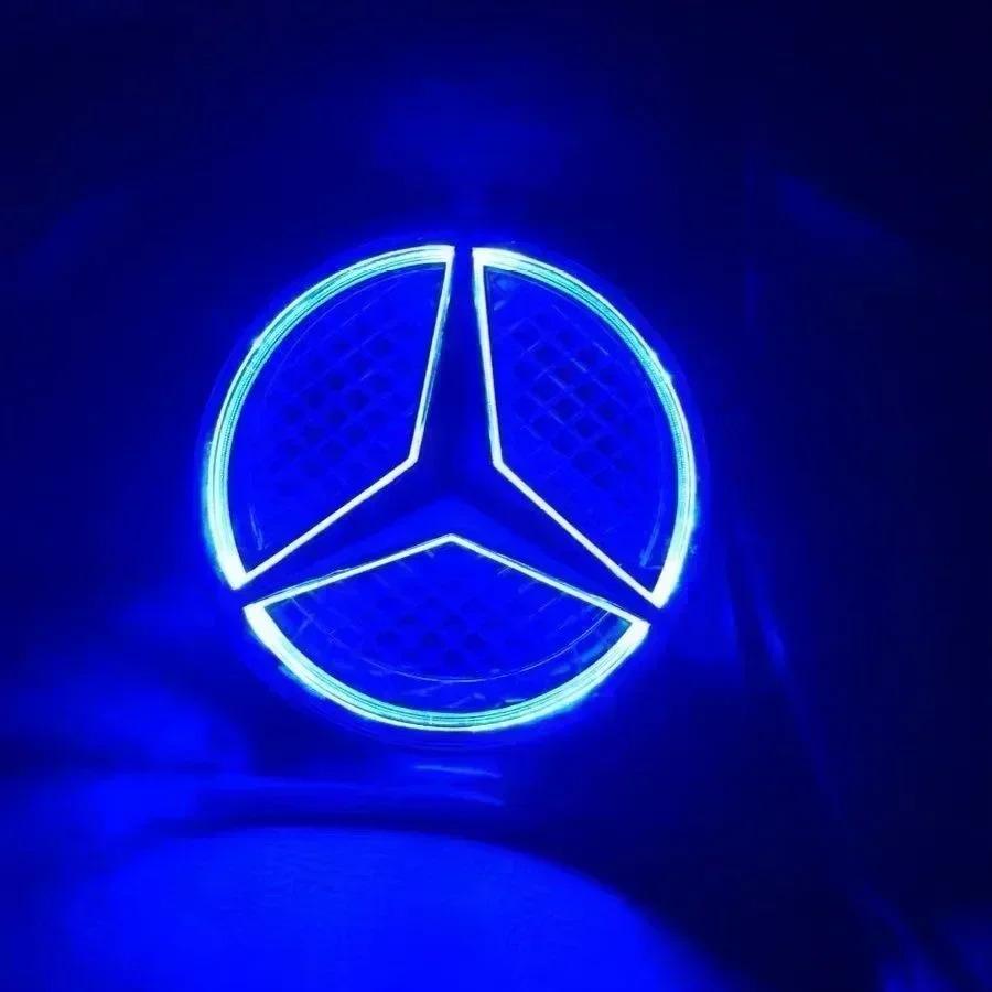 BTP5   Car Front Grilled Star Emblem LED Illuminated Logo White Blue Red Light for Mercedes Benz W205 C E R ML GL GLA CLA CLS 2013-2016