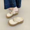 French Baotou Pearl Half Slippers Women Wear 2025 Summer New Fairy Wind Thick Bottom Mary Jane Cool Slippers