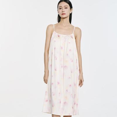 Chemise da notte in seta floreale retrò cinese taglie forti da donna con orlo arricciato